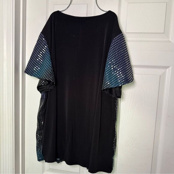 Lane Bryant Sz 18/20 Shimmering Black Sequin Tee - Picture 4 of 8